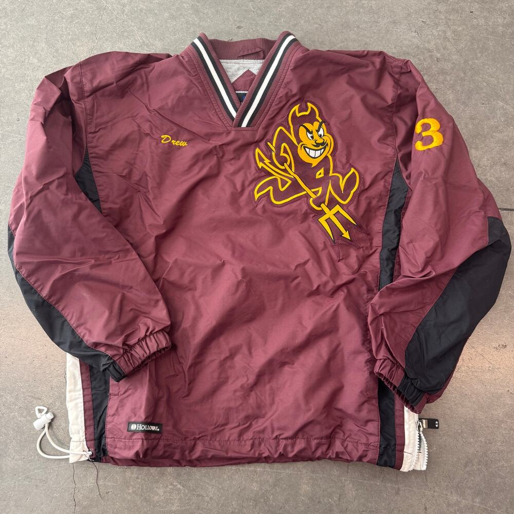 Vintage Y2k Arizona State University Asu Sun Devils Pullover Windbreaker YXL